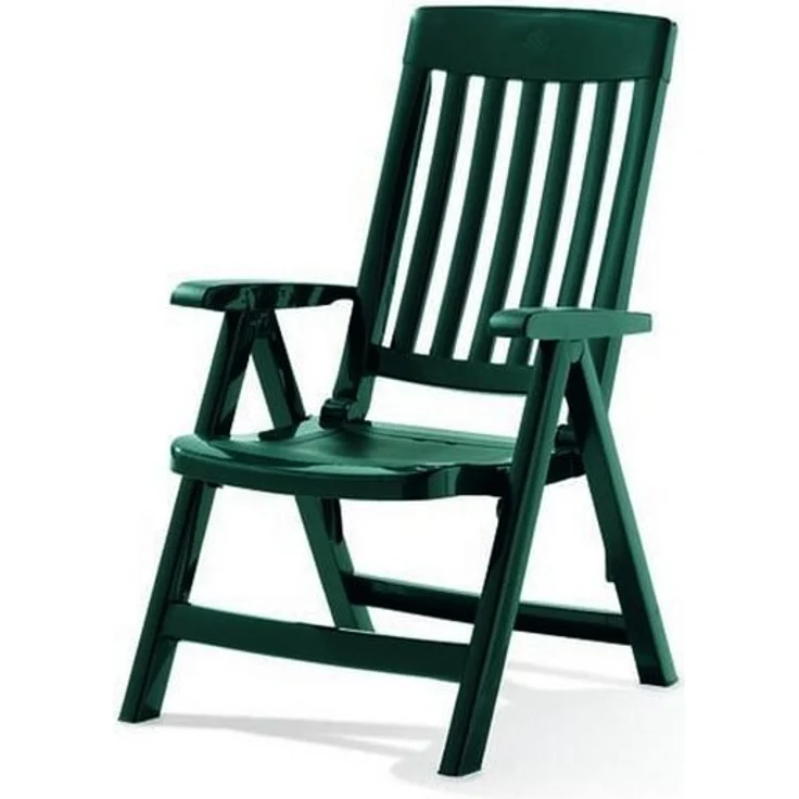 Sieger Palma Klappsessel 4 fach verstellbar, Vollkunststoff Smaragdgrün 62 x 105 x 67 cm – Bild 3