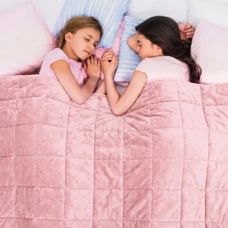 Dailydream Kinder Gewichtsdecke | 104x150 | 3,2 kg | kuschelig rosa | aus 100% Polyester | mit Glasperlenfüllung | schwere Decke zum Schlafen | Weighted Blanket | Therapiedecke | 35-55 kg – Bild 2