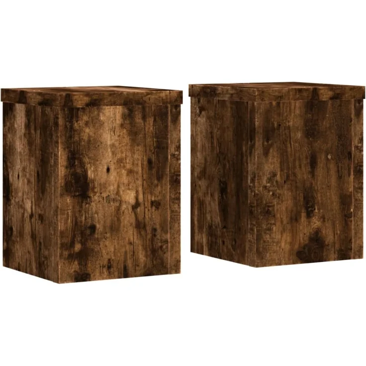 vidaXL Pflanzenständer 2 Stk. Räuchereiche 15x15x20 cm Holzwerkstoff 852892 – Bild 2