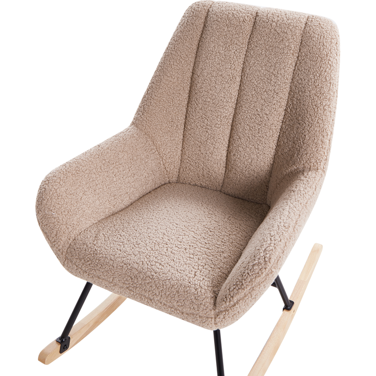 Schaukelsessel KINNO Bouclé Beige – Bild 7