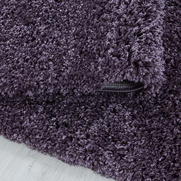 Carpetsale24 Shaggy Hochflor Teppich Wohnzimmer 250x350 (240x340 cm) Violett - Modern Flauschiger Teppich Extra Weich, Pflegeleicht und Einfarbig - Teppich für Schlafzimmer, Esszimmer und Küche – Bild 5