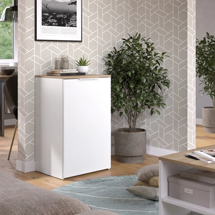 Kommode Wido Weiß 50 x 80 cm mit Regal Vicco – Bild 3
