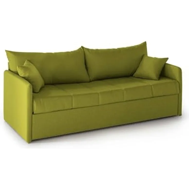Talamo Italia - 3-Sitzer Schlafsofa Uberta, Schlafsofa fürs Wohnzimmer, gepolstert, abnehmbar, 100% Made in Italy-Qualität, 205x86 h80 cm, Grün