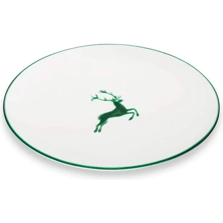 Grüner Hirsch, Speiseteller Cup (Ø 28cm) - Gmundner Keramik Speiseteller - Mikrowelle geeignet, Spülmaschinenfest