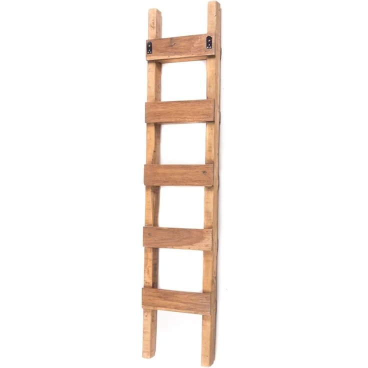 DESIGN DELIGHTS Regal LEITERREGAL "STEP 170", Mahagoni Holz, 170x35 cm, Pflanzenleiter – Bild 7