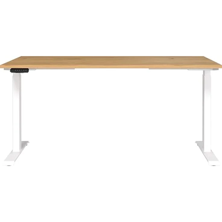 Germania Schreibtisch 7908-242, in Navarra-Eiche-Nb./Weiß, EL. höhenverstellb, 160 x 120 x 80 cm (BxHxT) – Bild 4