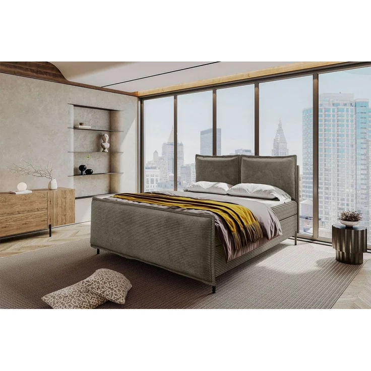 99rooms Vero Plus Boxspringbett 180x200 cm Cordstoff POSO Cappuccino – Bild 5