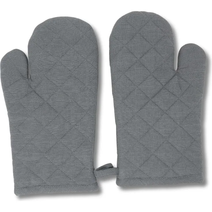 gws Hitzebeständige Ofenhandschuhe 1 Paar Anthrazit 18 x 28 cm 100 Prozent Baumwolle OEKO TEX Standard 100 300 GSM Polywatte Futter rutschfest waschbar : Anthrazit : Ofen-Handschuhe