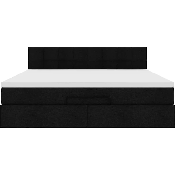 vidaXL Ottoman-Bett mit Matratze Schwarz 160x200 cm Stoff 3311472 – Bild 4