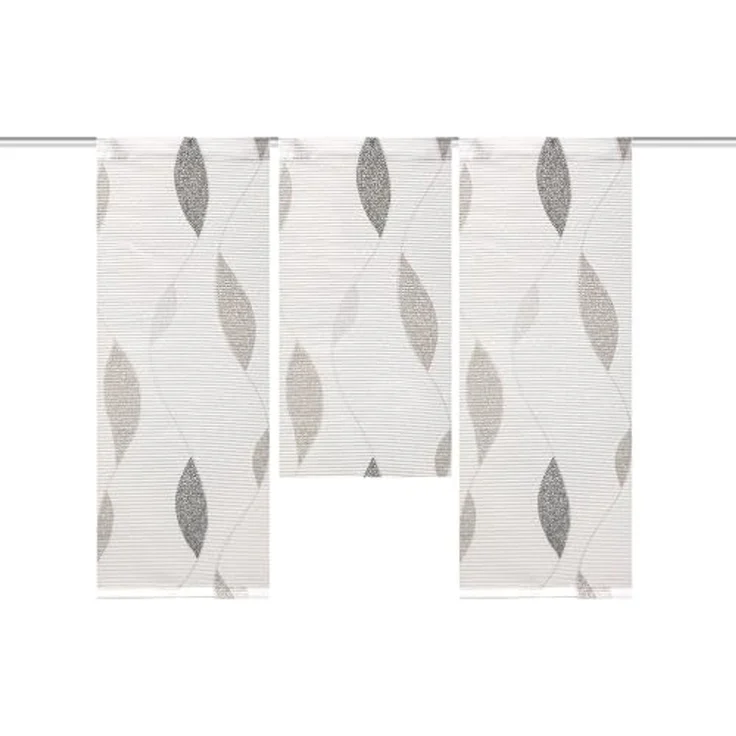 HOME WOHNIDEEN Scheibengardine (3 St), Stangendurchzug, halbtransparent – Bild 1