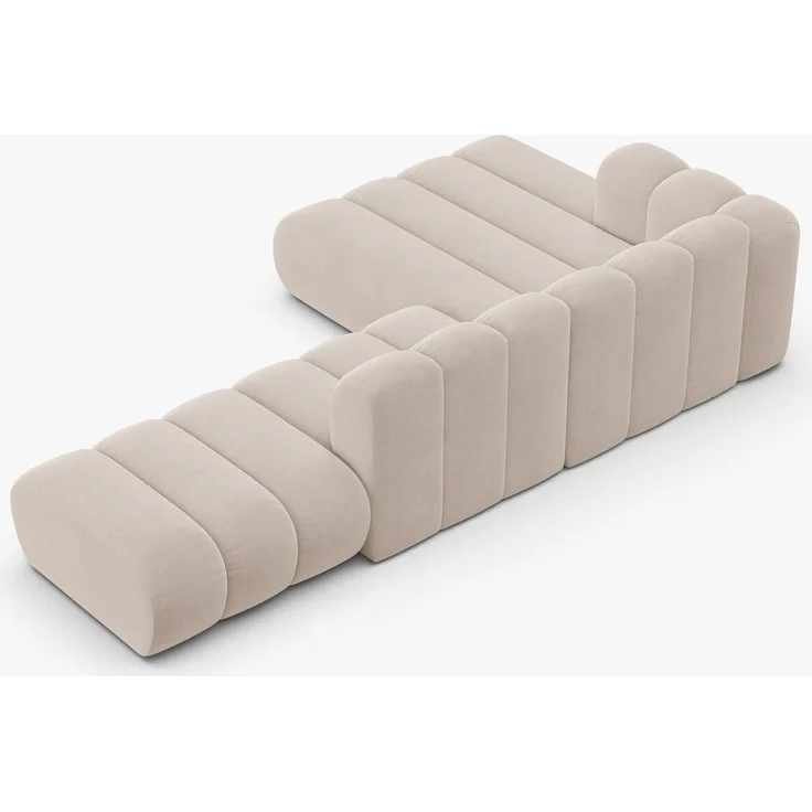 Micadoni Modulares Ecksofa offen Lupine 5-Sitzer Samt Venus Helles Beige Links – Bild 8