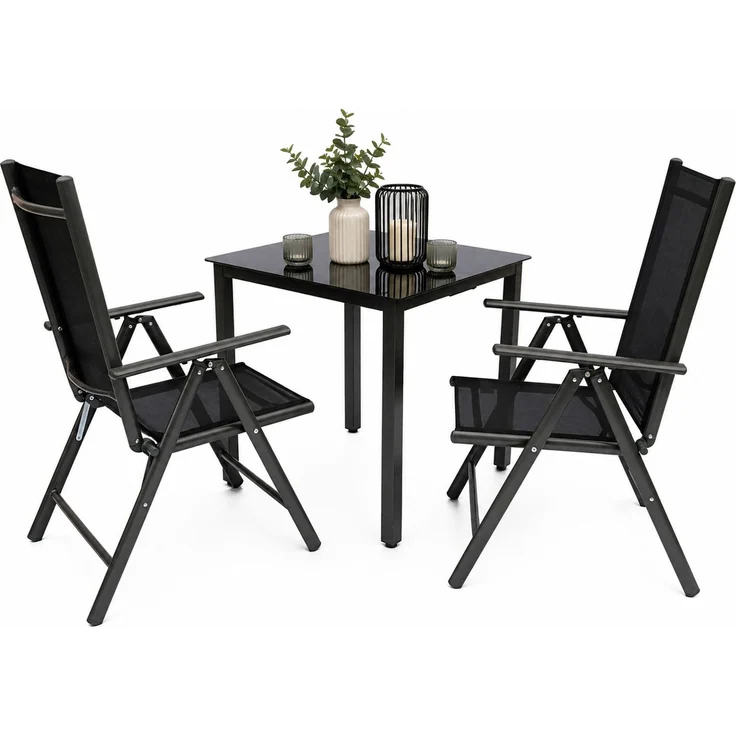 VCM Gartenmöbel-Set Miami 915306 Anthrazit H. 105 x B. 80 x T. 80 cm – Bild 1