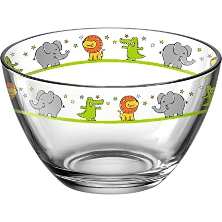 Leonardo Bambini Schale 12cm Glas Löwe/Elefant/Krokodil