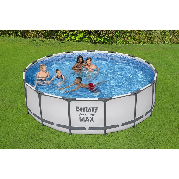 Bestway® Steel Pro MAX™ Ersatz Frame Pool ohne Zubehör Ø 396 x 122 cm, lichtgrau, rund – Bild 10