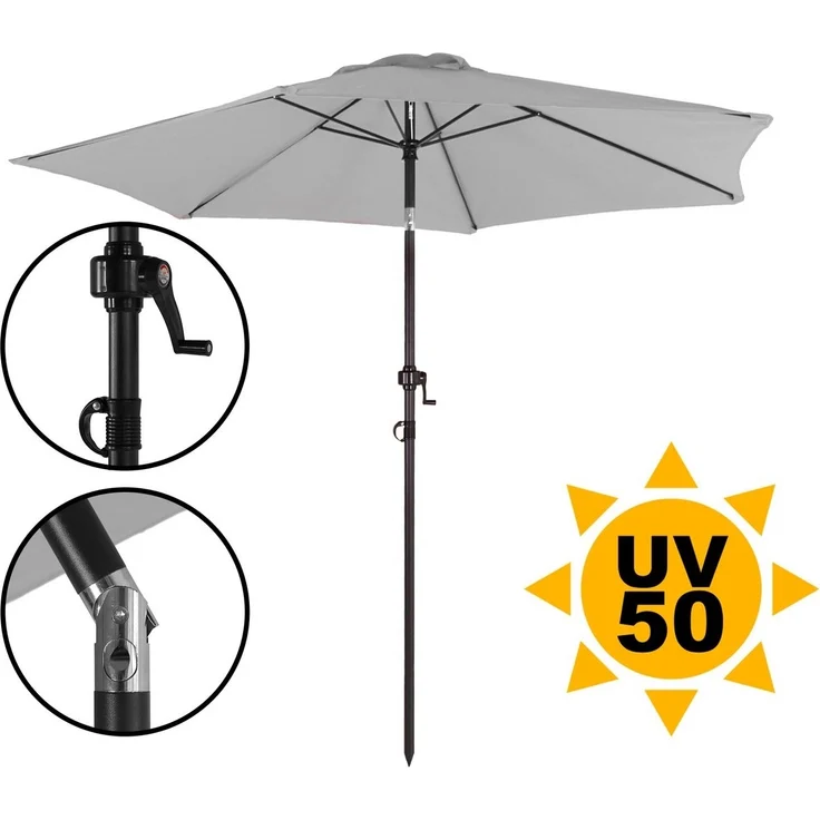 ONDIS24 Sonnenschirm Strandschirm 2,3 Meter Sonnenschutz mit Kurbel, Knick-Gelenk, 100% Polyester (160g/m) – Bild 5