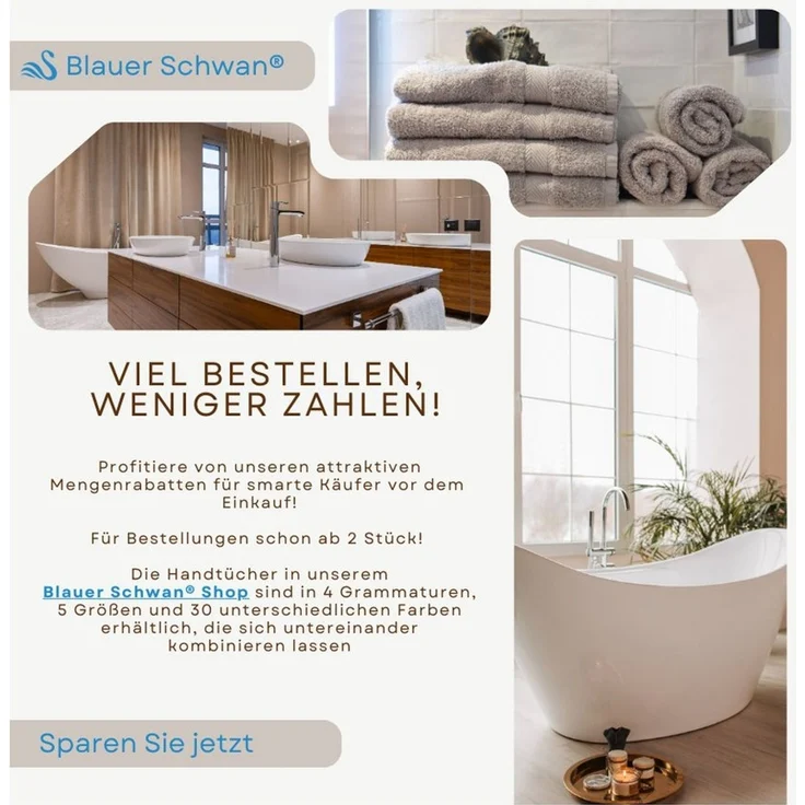 MatratzenL.A.B® Badematte 650 g/m² Blauer Schwan®, 100% Baumwolle, 50x70 cm, Badvorleger, Duschvorleger, Duschmatte Frottee – Bild 3