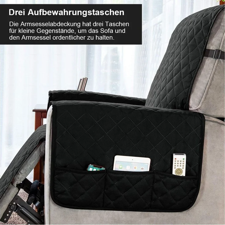 ANYSUN Sesselschoner Liegesofa Sesselbezug, Sesselschoner mit Taschen Sesselüberwurf, Wasserdicht,Anti-Schmutz Waschbar Sesselschutz für Hunde Haustiere – Bild 3