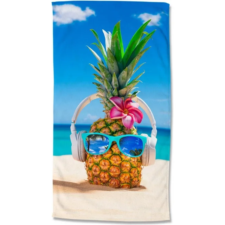 good morning Strandtuch Pineapple, Microfaser (1-St), Mikrofaser, 100x180, Schnelltrocknend, Sommer, Strand, Erwachsene