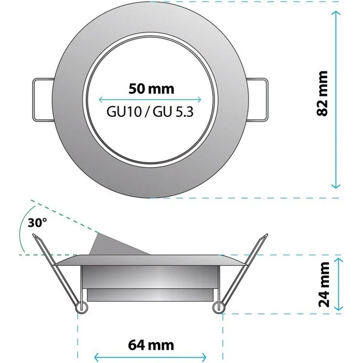 Maxkomfort Einbauleuchte 6/10/20er-Set, rund & schwenkbar, Deckenspots, GU10-Fassung, für LED und Halogen geeignet, ohne Leuchtmittel, Einbauspot, GU10-Fassung, 7 Farbvarianten, Einbautiefe 20mm – Bild 4