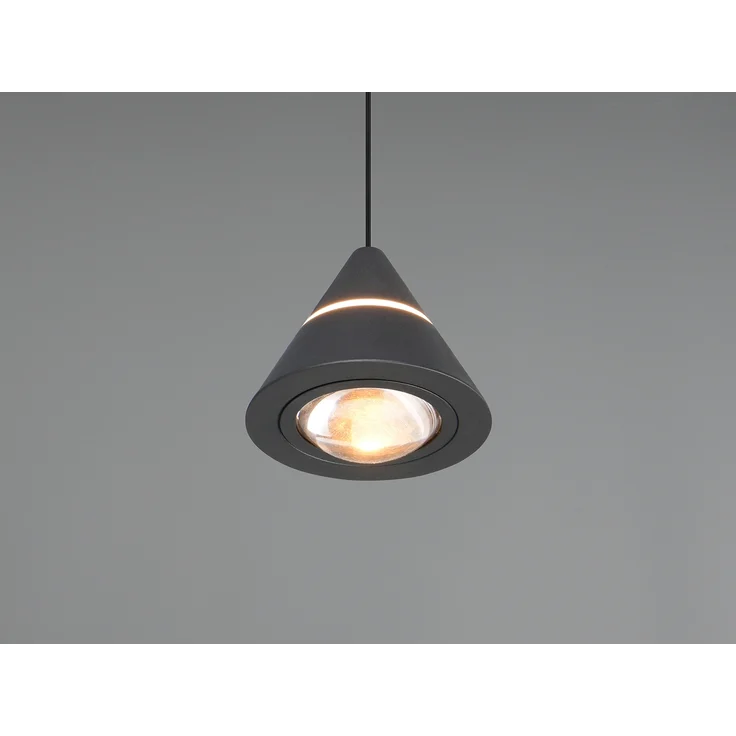 Kleine LED Pendelleuchte ROMEO höhenverstellbar, einflammig, Schwarz Ø 10cm – Bild 5