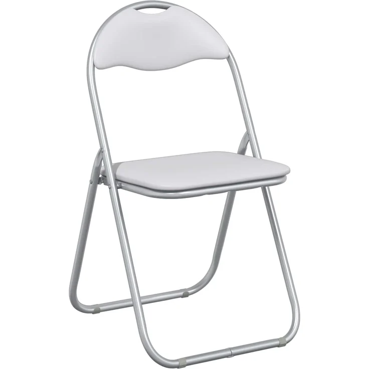vidaXL Klappstuhl 2 pcs Weiß und Grau 48 x 43,5 x 81 cm Kunstleder 42029044 – Bild 4