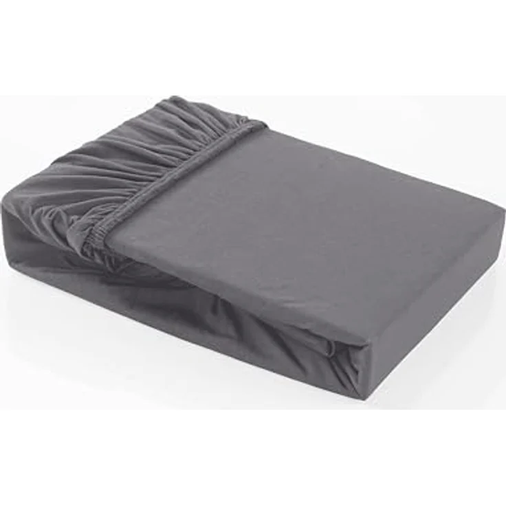 Jersey Spannbettlaken Baumwolle 160x200+30 cm, diverse Farben Grau – Bild 8