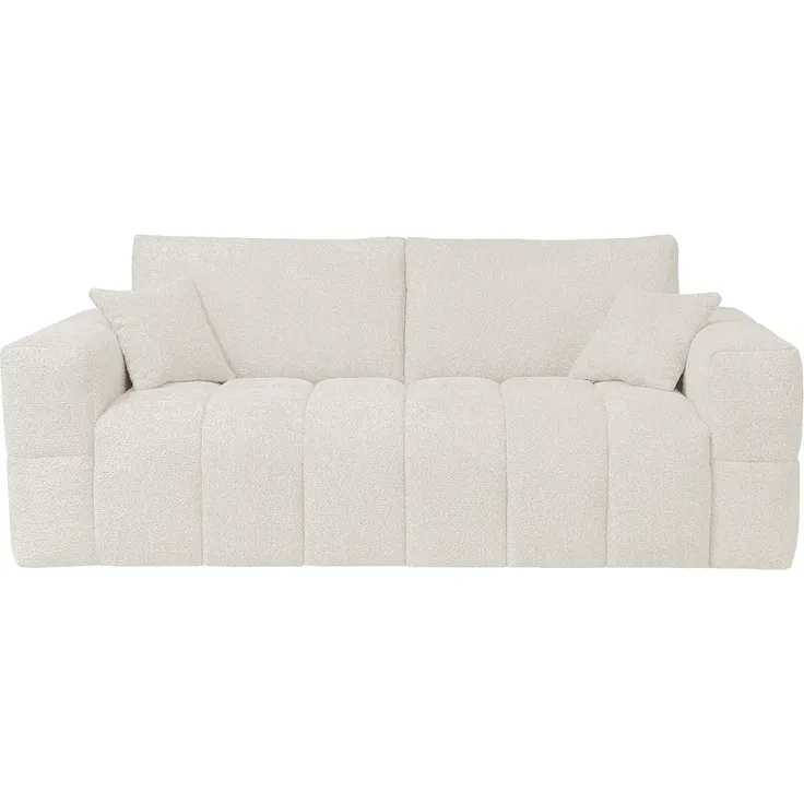 Vente-unique - ISSORO Sofa Stoff Beige - B 105 cm x H 90 cm x L 235 cm – Bild 2