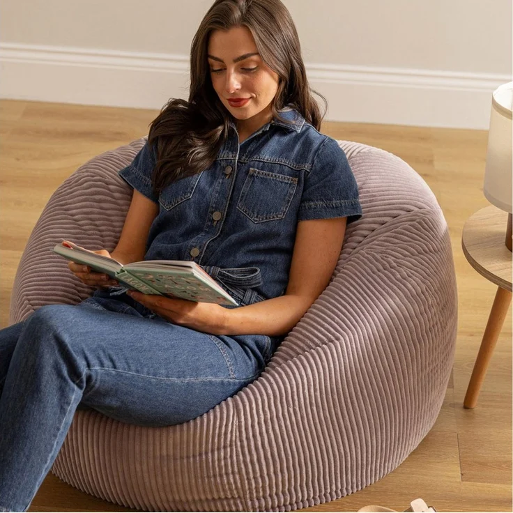Icon Kingston Sitzsack Cord, Lila, 2er Pack, Sitzsack Erwachsene mit Füllung, Bean Bag, Cord Sessel, Lounge Sessel, Lounge Stuhl, Schlafzimmer, Wohnzimmer, Wohnzimmer Möbel – Bild 2