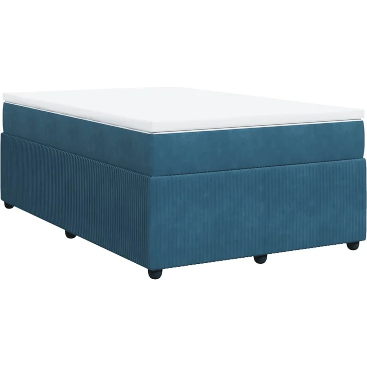vidaXL Boxspringbett mit Matratze Dunkelblau 120x200 cm Samt 3285636 – Bild 2