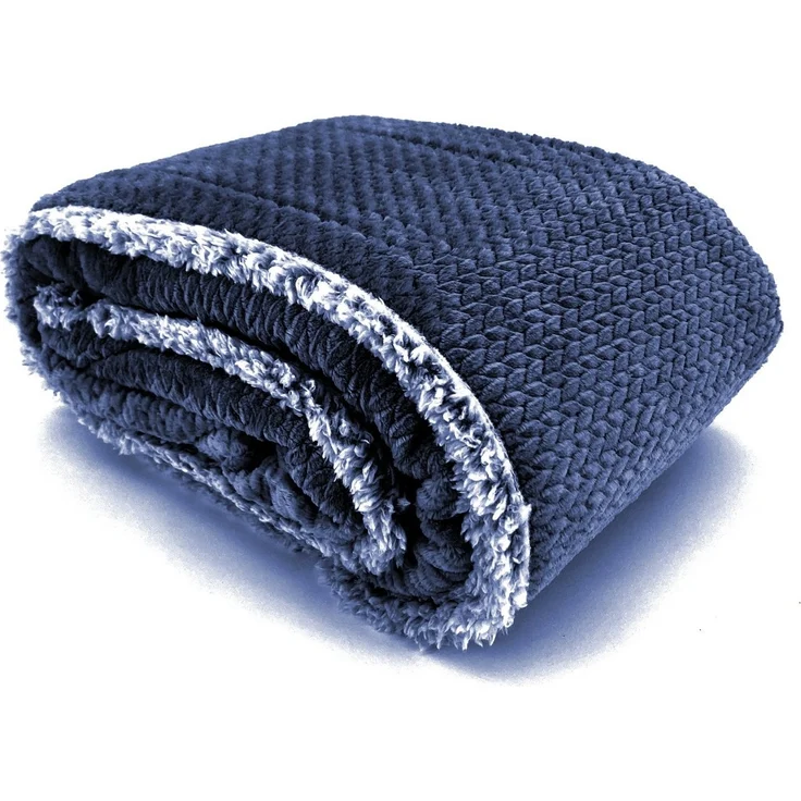 Wohndecke Flauschig warme Kuscheldecke Samt Jaquard Flanell, heimtexland, mit Teddy Plüsch - kuschelig weich - Premium - fusselfrei – Bild 2