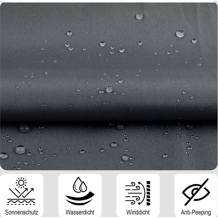 SUNNY GUARD Balkon Sichtschutz 100x500 cm Balkonverkleidung Balkonabdeckung Balkonumspannungen UV-Schutz Wind und wetterfest mit Kabelbinder,Anthrazit – Bild 2