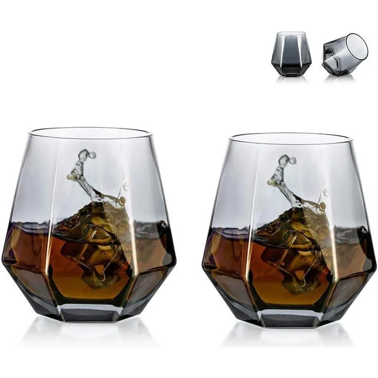 Diamond Whisky Glasses 2er-Set 300 Ml Moderner Look für Männer – Bild 1
