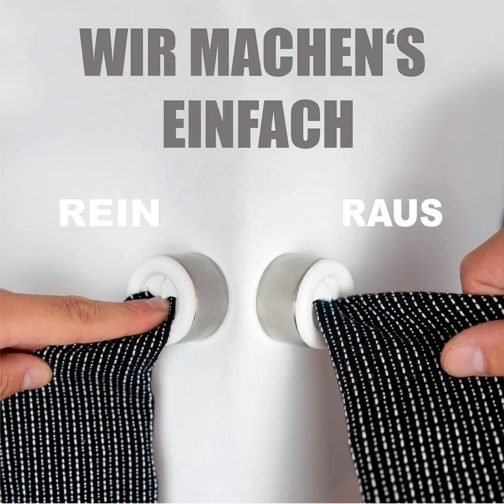4 Premium Handtuchhalter im Set für Bad, Küche und Haushalt aus Edelstahl - Geschirrtuchhalter - Handtuchhaken - Rund - Chrom - selbstklebend ohne bohren (Weiß) – Bild 2
