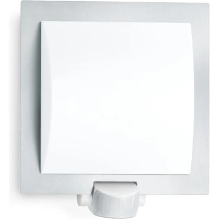 Steinel Außenwandleuchte L 20 S edelstahl, mit 180° Bewegungsmelder, E27-Fassung, IP44, schlagfest