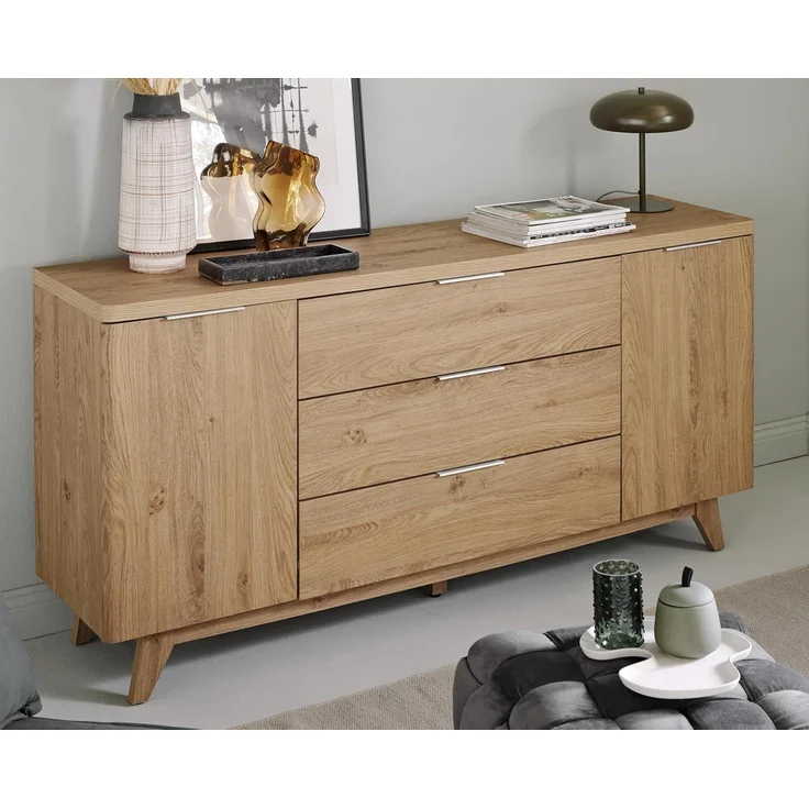 Jahnke Sideboard, Engineered Wood, Montana Eiche Nb, One Size – Bild 2