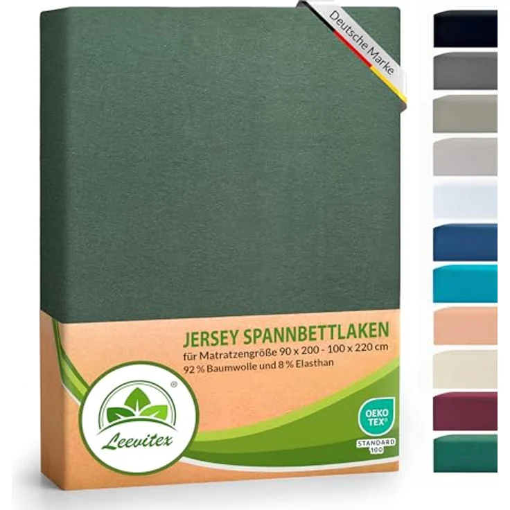 leevitex® Spannbettlaken Luxus Elasthan Jersey Spannbettlaken, Gummizug: Rundum-Gummizug – Bild 2