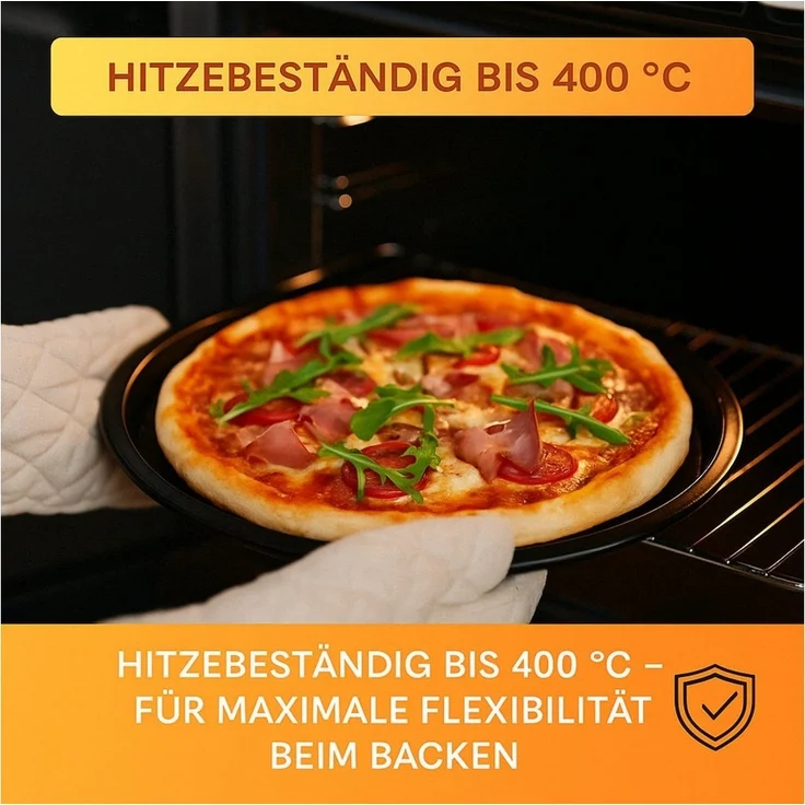 Thiru Pizzablech - Ø 28 cm - Schnittfest, kratzfest & hitzebeständig, (2-St) – Bild 3