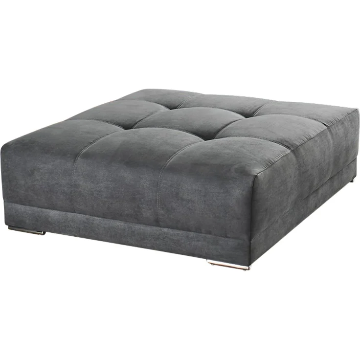 XXL-Hocker 120x120 cm für Big-Sofa Federkern Polstersitz in Mikrofaserstoff Grau – Bild 1