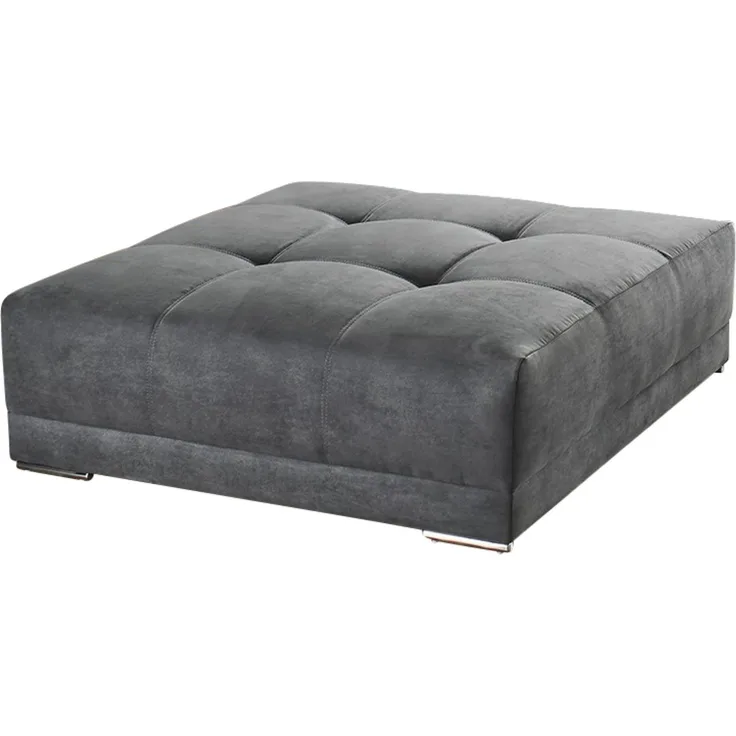 XXL-Hocker 120x120 cm für Big-Sofa Federkern Polstersitz in Mikrofaserstoff Grau