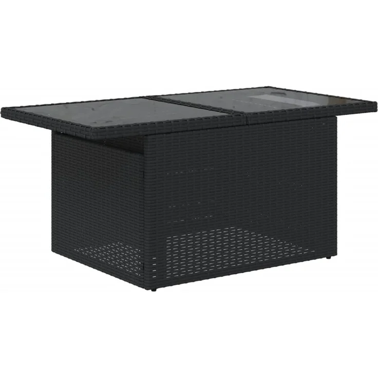 vidaXL 6-tlg. Garten-Sofagarnitur mit Kissen Schwarz Poly Rattan 3266585 – Bild 5