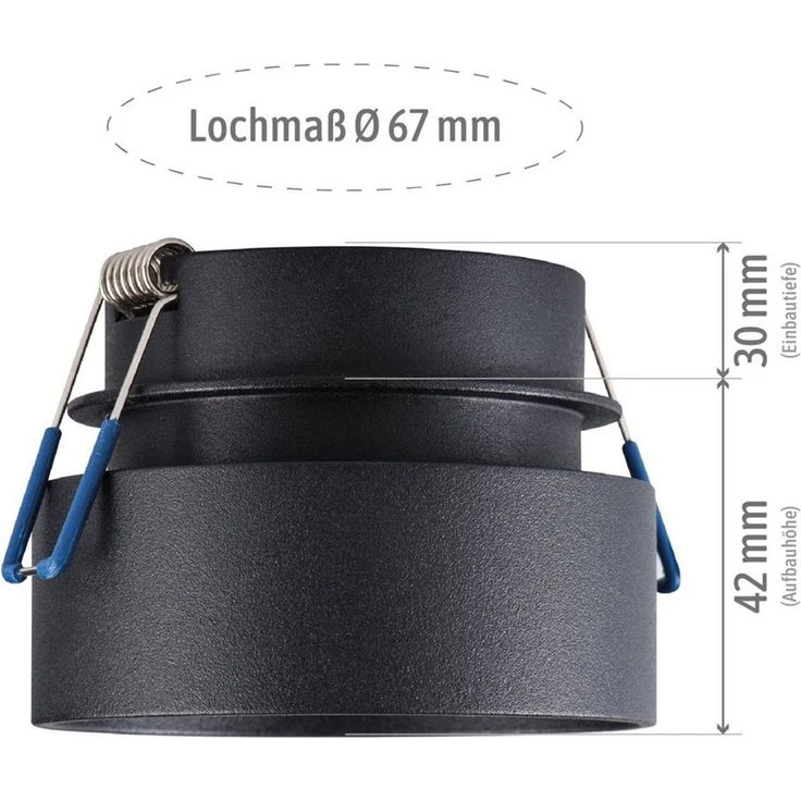 SSC-LUXon LED Einbaustrahler Sudara Einbauspot schwarz indirektes Licht LED Lampe 2W warmweiß, Warmweiß – Bild 3