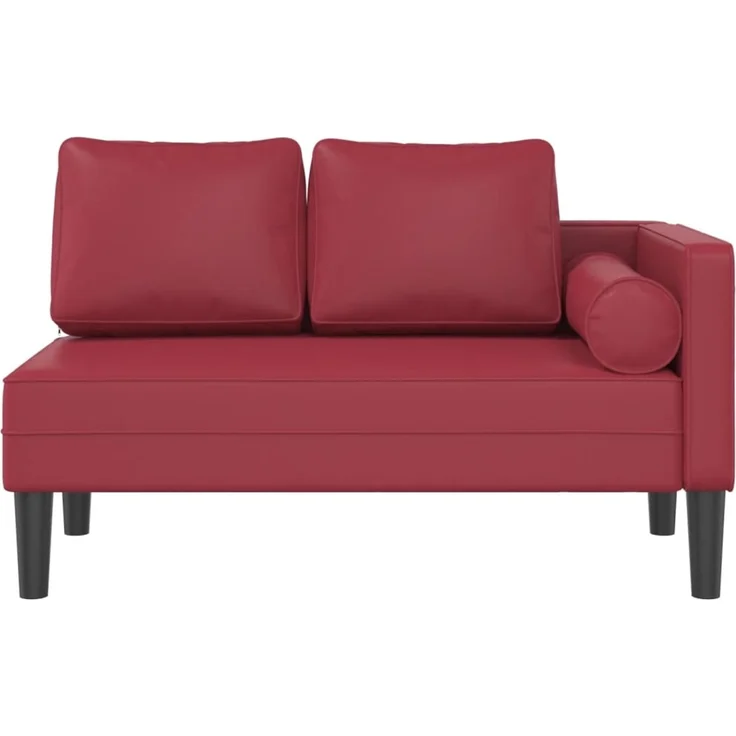 vidaXL Chaiselongue mit Kissen Weinrot Kunstleder, 116,5 x 62 x 57,5 cm – Bild 3