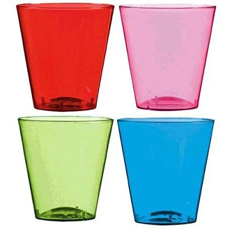 Schnapsglas aus Kunststoff 2 oz. mehrfarbig