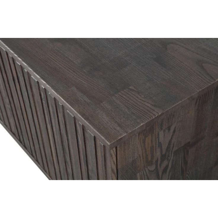 Sideboard Gravure aus Eschenholz, modernes Design, Espresso Braun, Push-to-Open Türen – Bild 2