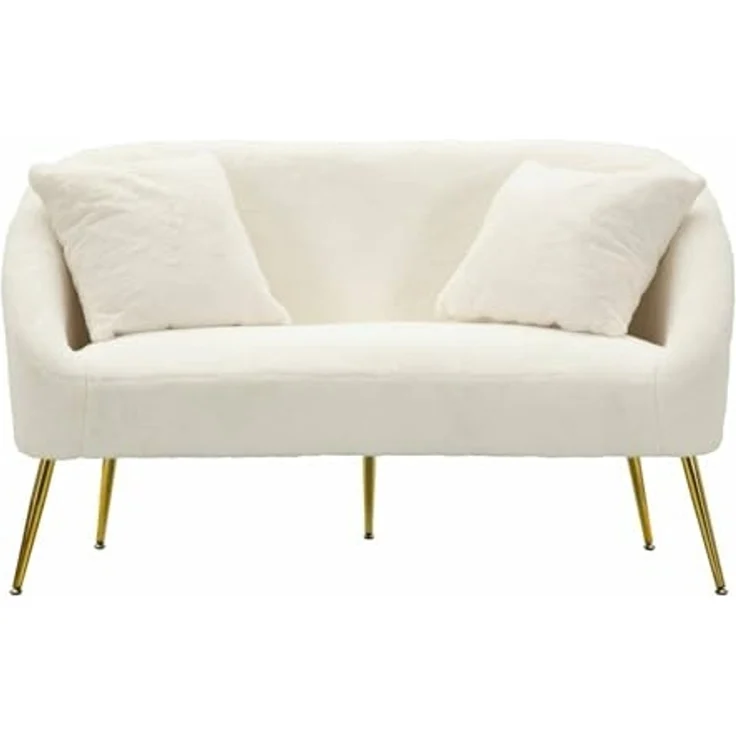 Dmora 2-Sitzer Sofa Javari 137 x 69 x 79 cm Weiß, inkl. Kissen – Bild 7
