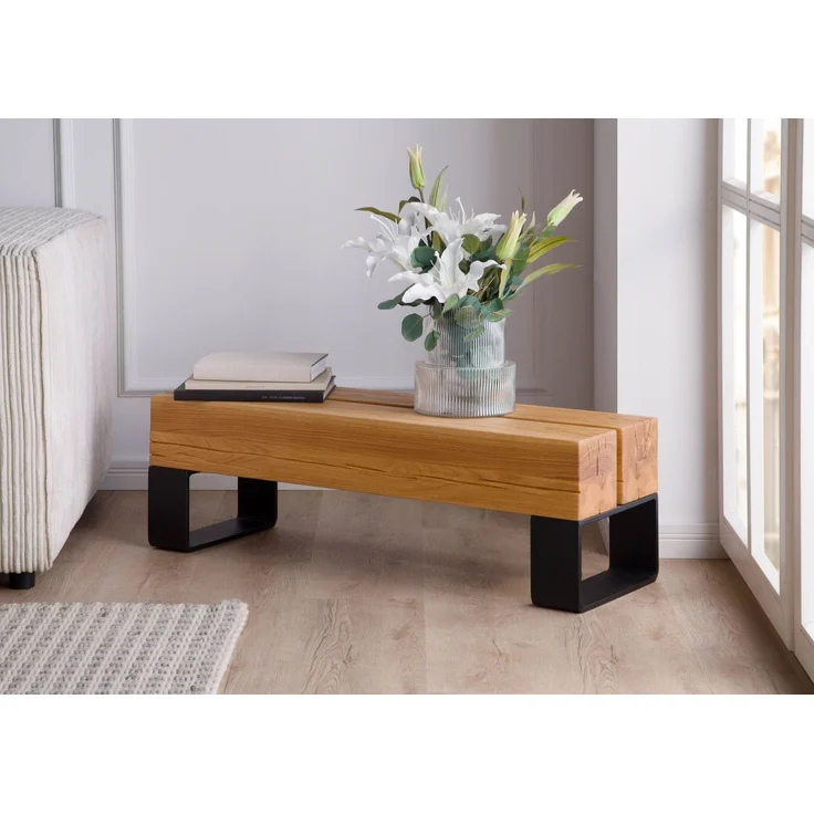 Bank Eiche 100x31x32 natur geölt LOUNGE COLLECTION #07 – Bild 8