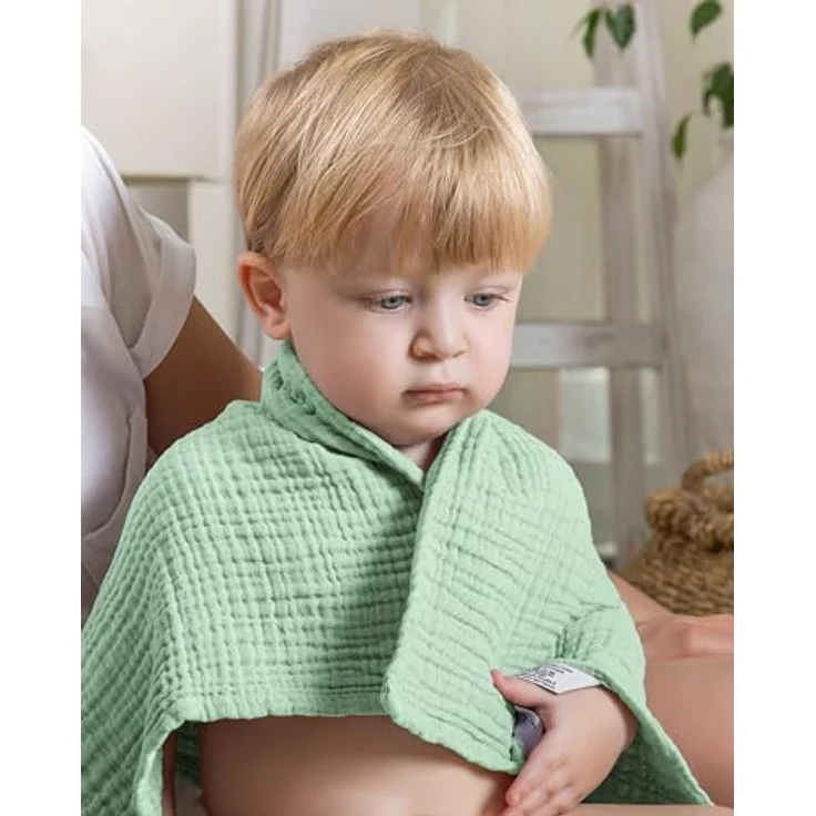 Laynenburg Spucktuch Baby 10er-Set in 30x50cm aus extra weichem Musselin - 100% Baumwolle, Musselin-tücher als Mulltücher, Mullwindeln oder Stoffwindeln – Bild 5