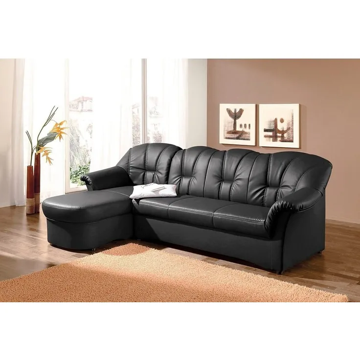 DOMO collection Ecksofa Papenburg, zeitlose Rückensteppung, elegante Formensprache, L-Form, in großer Farbvielfalt, wahlweise mit Bettfunktion