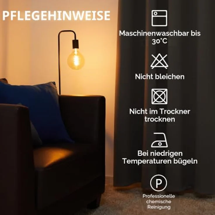 Deconovo Gardinen Blickdicht mit Ösen Thermovorhang Wohnzimmer Silber Grau | 2er Set, H270 x B140 cm, Gardinen Abdunkelnd, für Wohnzimmer Schlafzimmer Guten Schlaf, Kälteschutz, Sichtschutz, UV-Schutz – Bild 9