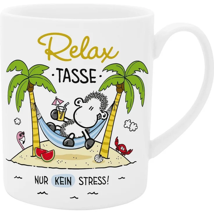 Tasse Tee- Kaffeetasse Kaffeebecher Geschenk XL 60cl Sheepworld RELAX 074124 – Bild 1